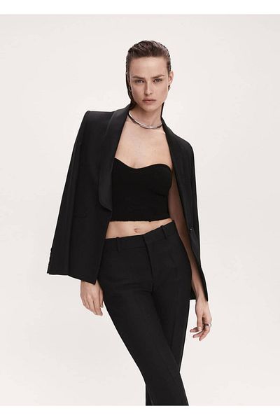 MANGO Woman Satin Detailed Trousers