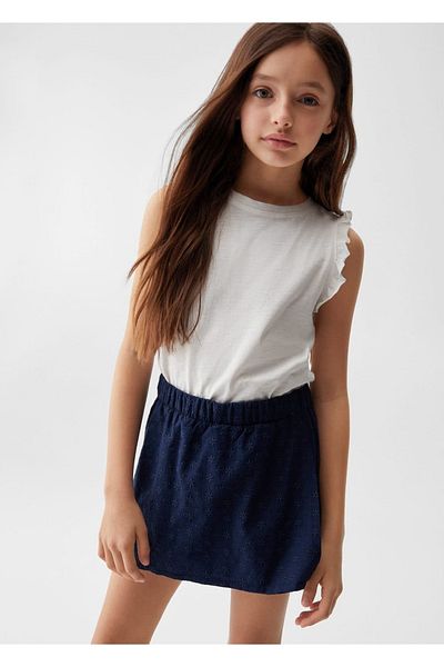MANGO Kids Pantaloni albastru închis pentru copii