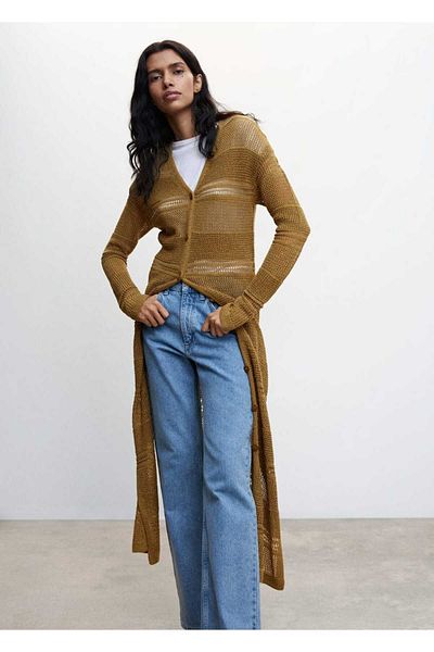 MANGO Woman Side Slit Cardigan