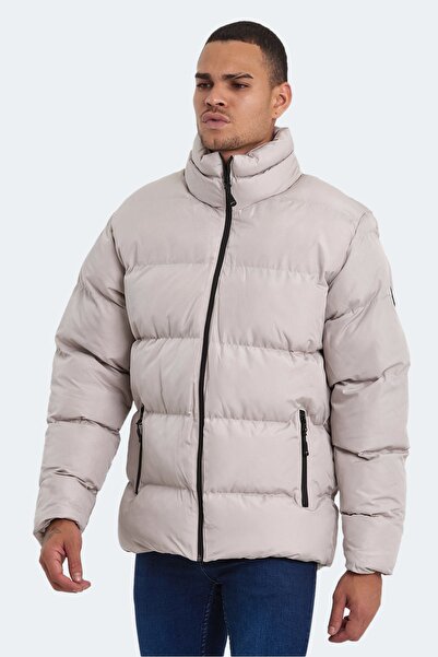 Slazenger HAMA IN Erkek Şişme Taş Gri Mont & Kaban