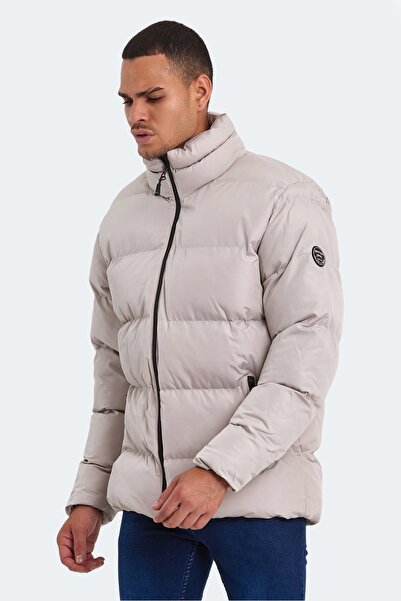 Slazenger HAMA IN Erkek Şişme Taş Gri Mont & Kaban