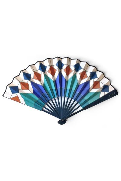 STATÜ Design Lab MOROCCO tasarım, orta boy, çift taraflı, bambu yelpaze