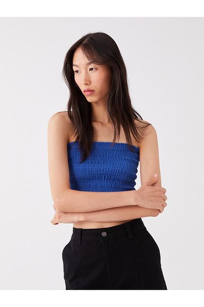 LC Waikiki Strapless Plain Crop Women's Blouse