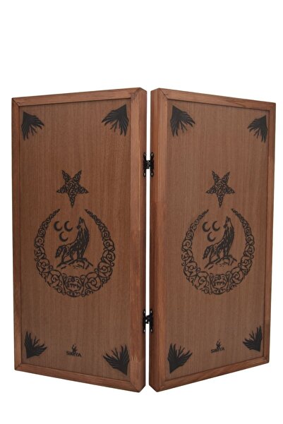 Simya Oyun Aletleri Simya Model 3 Hilal'li Türk Tavla Ceviz Kaplama