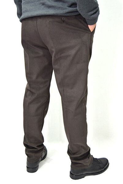 ds danlıspor Erkek Kahve Klasik Orta Yaş Üstü Fitilli Likralı Kadife Pantolon