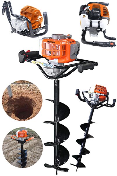 STEİNER Alman 11 Hp Tam Profesyonel Benzinli Toprak Burgu Makinesi 15 cm Delme Ucu Fidan Dikme Makinesi Trnc