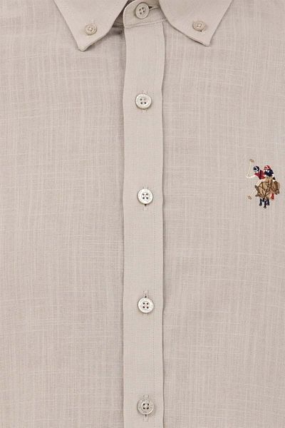 U.S. Polo Assn. U.S.POLO ΚΑΝΟΝΙΚΗ ΕΦΑΡΜΟΓΗ 1570086   ΠΟΥΚΑΜΙΣΟ ΜΑΥΡΟ ΜΑΝΙΚΙ - Η.Π.Α. POLO - ST06588-ΧΡΩΜΑ ΠΕΤΡΑΣ-L