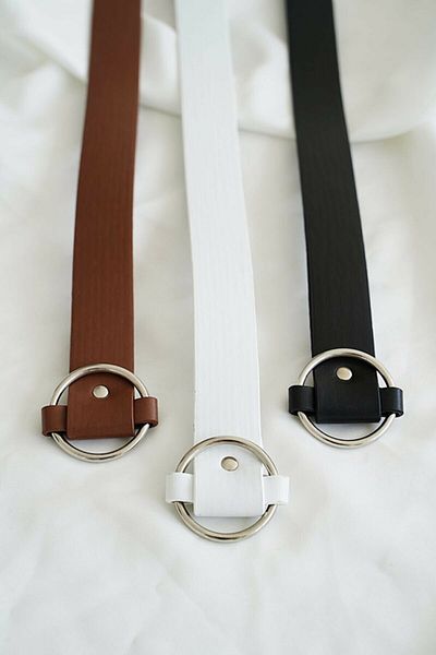 coaksco Women's 3-Piece Belt with Ring Detail