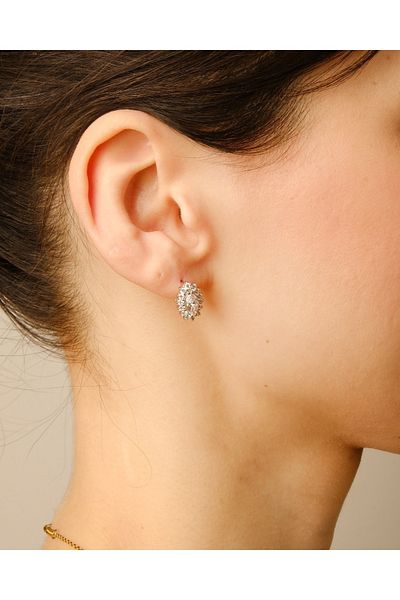 Lekka Design Women's Non-Tarnish Steel Luxury Jewelry Silver Colored Evening Dress Earrings