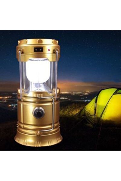 Gold Orion Güneş Enerjili Kamp Feneri Işıldak Lamba Usb Powerbank