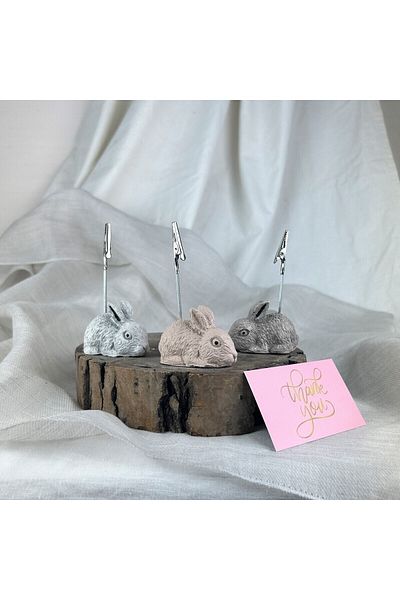 oasis decoration Antique Rabbit 3-Piece Note Holder Set, Photo Holder