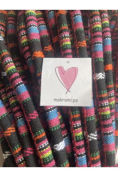 Makromİps حبل ماكروم (10 أمتار) حبل سلة دائري متعدد الألوان قابل للخياطة من ا...