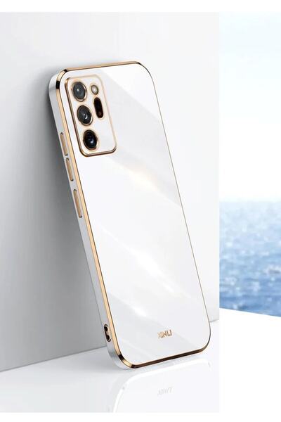 Rivor Samsung Galaxy Note 20 Ultra Uyumlu Kılıf Parlak Kenarlı Altın Işlemeli...