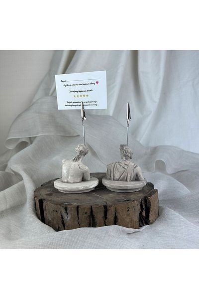 oasis decoration Mink Antique Venus and Apollo Pedestal Sculpture Set of 2 Note Holder, Photo Holder
