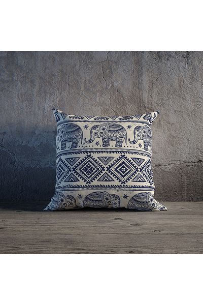 stellahomes Ethnic Elephant Patterned Special Design Double Sided Printed Throw Pillow Cover
