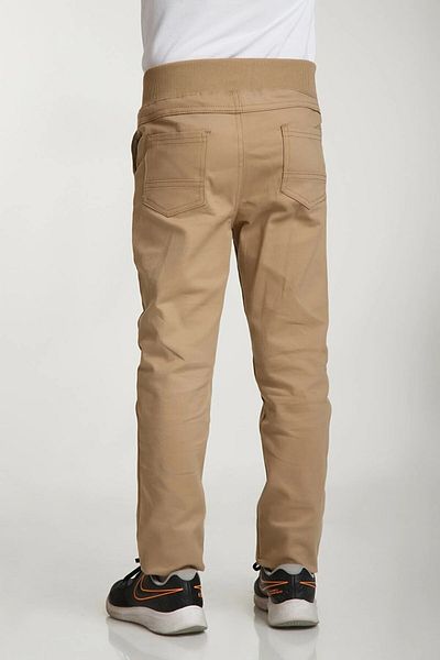 FATELLA Unisex Kids Ribbed Waist Back to School Canvas School Pants