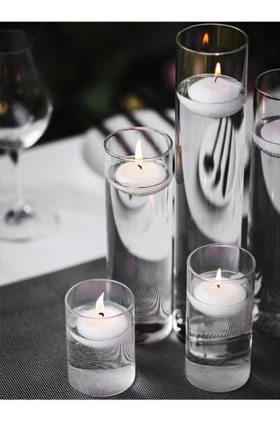 a&p 24 'lü Beyaz Renk Suda Yüzen Mum