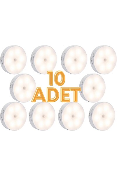 Deco Elit 10 Adet Koridor Ve Merdiven Için Şarjlı Hareket Sensörlü Led Işık B...
