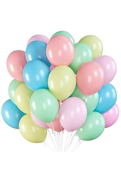 PARTİ SEPETİ بالونات مختلطة بألوان الباستيل 10 قطع