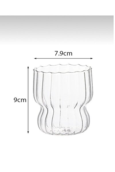 M Mimoza Park Isıya Dayanıklı Borosilikat Katlı Burgu Şeklinde Bardak | Kahve Ve Sunum Bardağı - 1 Adet