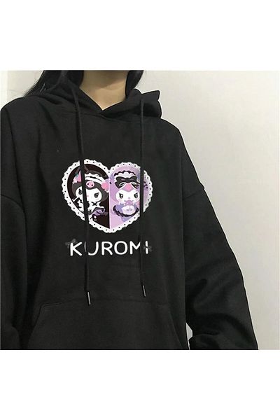 Gofeel Y2k Harajuku Heart Kuromi Λεπτομέρεια Vintage Oversize Ζακέτα φούτερ