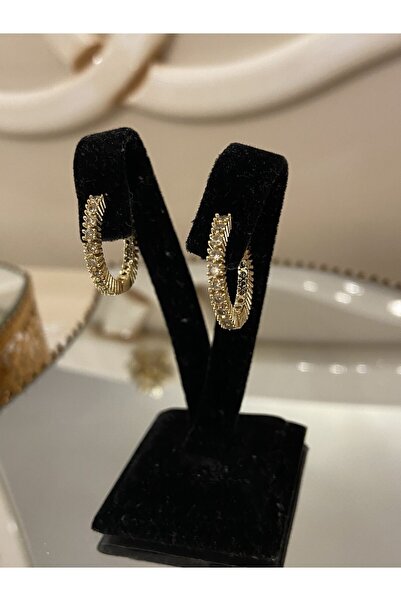 Ladidaa Altın Kaplama Zirkon Taşlı Çelik Küpe