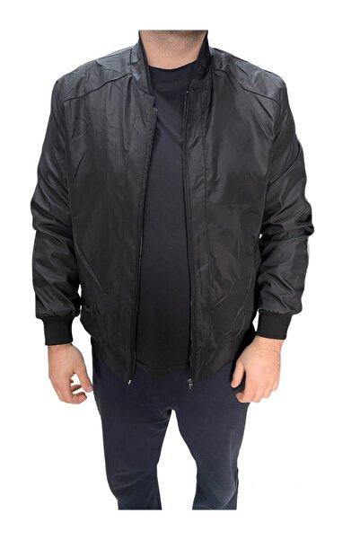 DostumGiyim Ανδρικό μπλε ναυτικό μαύρο κλασικό παλτό χωρίς γιακά, μεγάλο μέγεθος, καλοκαιρινό ελαφρύ Dad