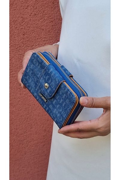 Just Polo JUSTPOLO WOMEN'S DARK DENIM COLOR WALLET with multiple compartments