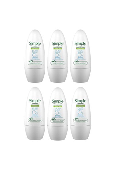 Simple Kind To Skin Pure Deodorant Roll On %0 ALCOHOL Sensitive 50 ml X 6 Adet