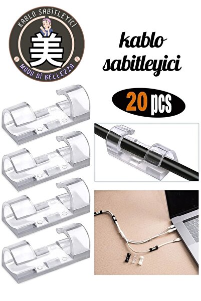 Modo Di Bellezza Kablo Sabitleyici Klipsler 20 Adet Kablo Düzenleyici Duvar F...