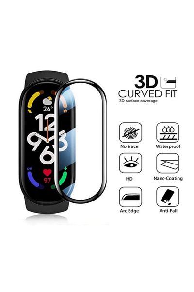 m.tk moveteck Xiaomi Mi Band 8 Full Covers 3D Curved Soft Edge Screen Protector Glass Film