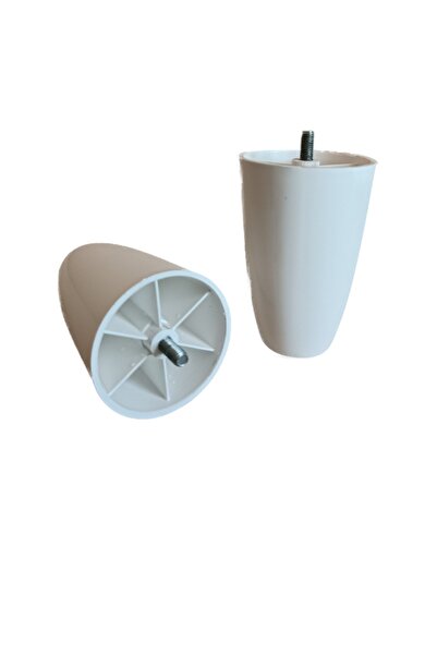 The Zey Gen (Atenție la dimensiunea șuruburilor) - 12 cm picior de bază din plastic pentru scaun, picior de canapea, 8 bucăți, alb, 3-8 șuruburi