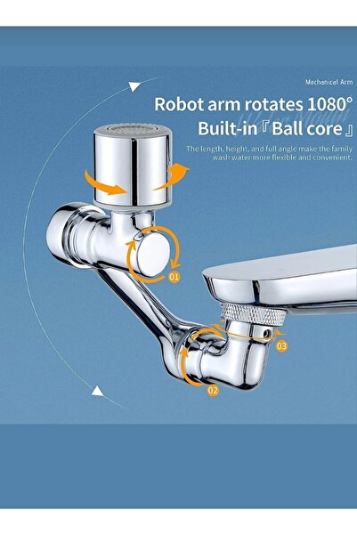 İda Point Robot Musluk Ucu 1080 Derece Dönen Çift Fonksiyonlu Aparat