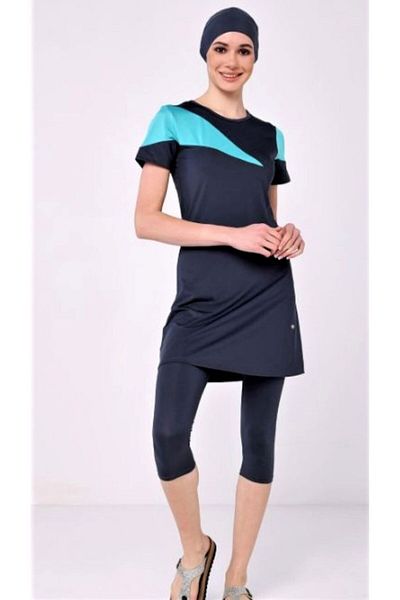 TESMAY Lycra Semi-Covered Pool Swimsuit ANTHRACITE