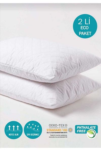 AYHOME Liquid Proof Pillow Pad Pillow Protector Pillow Case Kapıtontli Set of 2 50 X 70 White Color