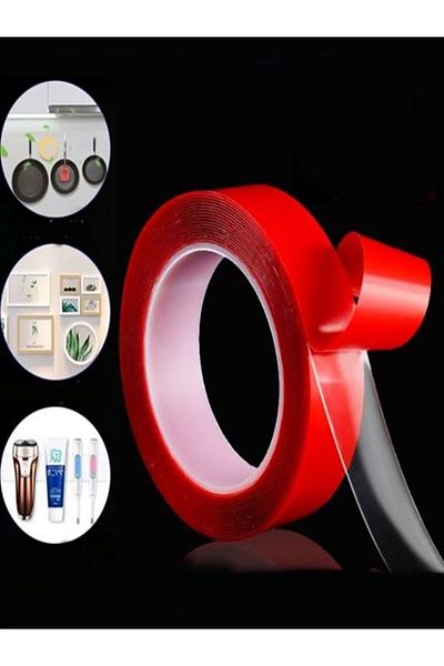 BANT EVİ Double Sided Silicone Transparent 4 Pieces X 2meters Strong Vhb Mounting Tape