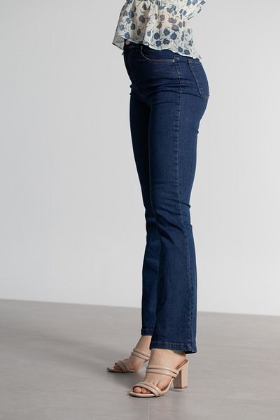 DRC trend Siray Blugi Spanioli Albastru Inchis Pantaloni Denim Talie Inalta Blugi Inchis