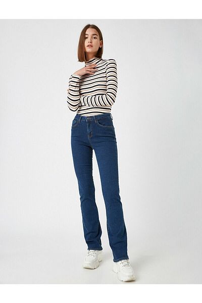 DRC trend Zero Deep Blue Jean Spaniol Pantaloni Denim cu talie înaltă Blugi Dark Flare