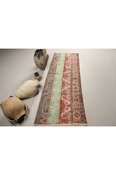 Kayra Export Nostaljik Halı, Anadolu Halı, 76x221 cm Yolluk Halı, Yeşil Antik...