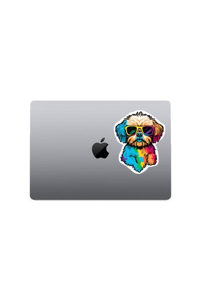 MegaSticker Autocolant pentru mașină/motocicletă/cască/laptop/parbriz cu model de câine colorat - 14x12 cm