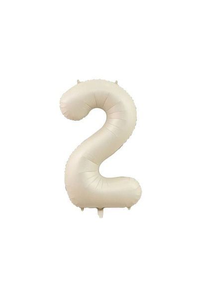 kidspartim 2 Number Cream Foil Balloons 80 cm