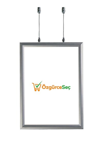 ÖzgürceSeç Двустранна рамка за плакати за монтаж на тавана 25 мм A4 (21X30) сива