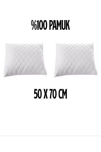 AYHOME 8 Pieces Quilted Liquid Proof Pillow Cover Pillow Protector Pillow Case Cotton White 50x70 Cm