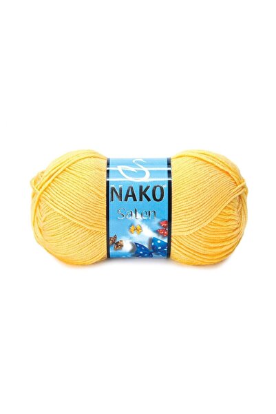 NAKO ساتان 215 أصفر| خيوط الحياكة اليدوية الصيفية