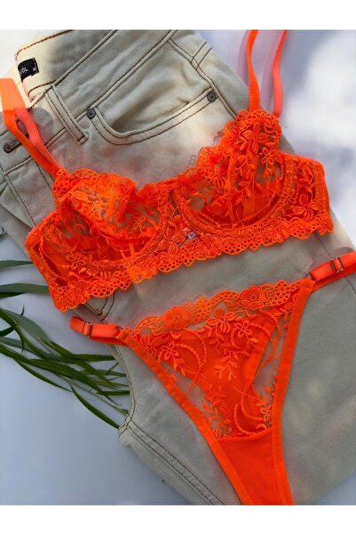 dem merys Неоновий бюстгальтер на кісточках з квітами