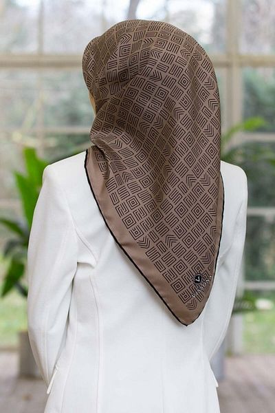 Vissona Γυναικείο Twill Μεταξωτό Κασκόλ Mink - Μαύρο
