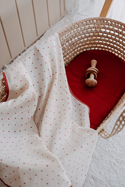 TBA COLLECTION بطانية موسلين| النقاط الحمراء