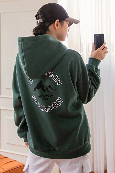 MODAGEN Unisex Nefti Mountain Back Φούτερ με φούτερ με κουκούλα με στάμπα