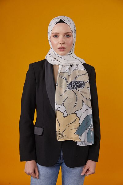 Differenza LOTUS PATTERNED SHAL - ECRU