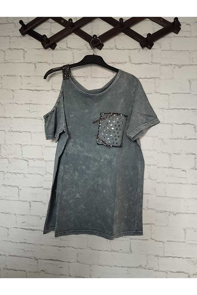 anne moda ankara Single Shoulder Window, Cotton Blouse